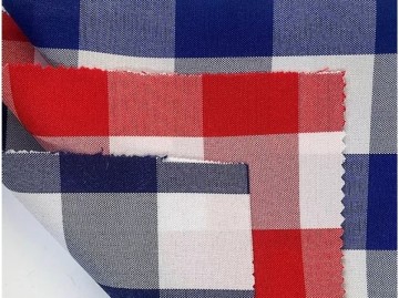 Tissu polyester à carreaux avec motif carrés de 40 mm