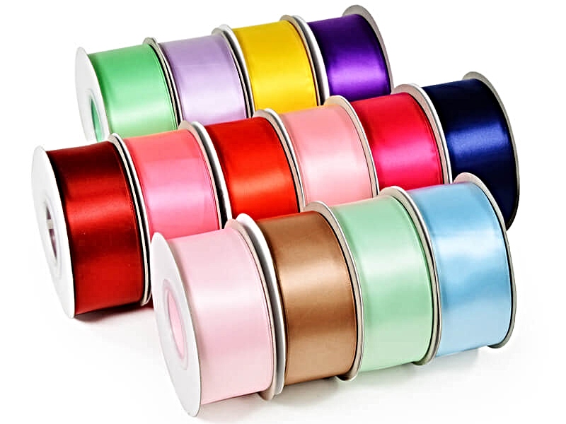 Satin Ribbon Double Face Tape, white color, available in Various Lengths,  10mm wide.