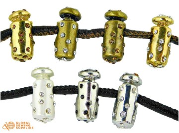 Arrêt de cordon en métal avec pierres en cristal Mod: CE-32