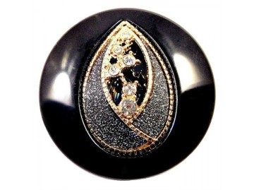Κουμπί με κρυστάλλινες πέτρες και στρας- Σχ: JK 309, 38 χιλιοστά