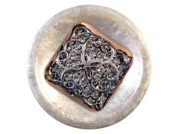 Resin button with Strass - Art. MA-1732