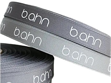 Grosgrain ribbon tape with one color silk screen print, 25mm