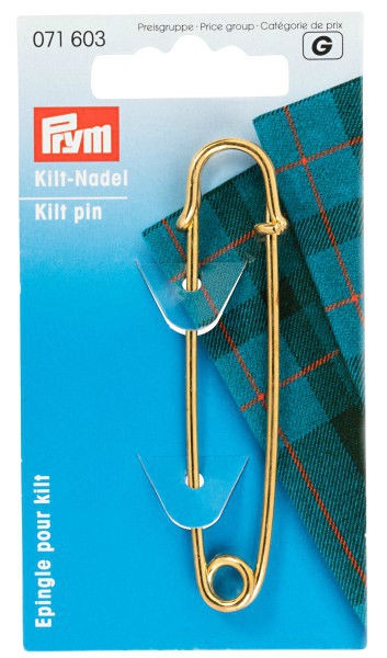 Safety Kilt pins PRYM 76mm gold-coloured