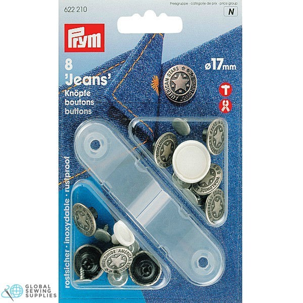 Prym – Boutons pour Jean 17mm (Paquet de 8 pièces)