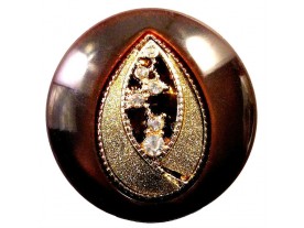 Button with Crystal Rhinestones and Glitter - Art: JK 309, 27mm	