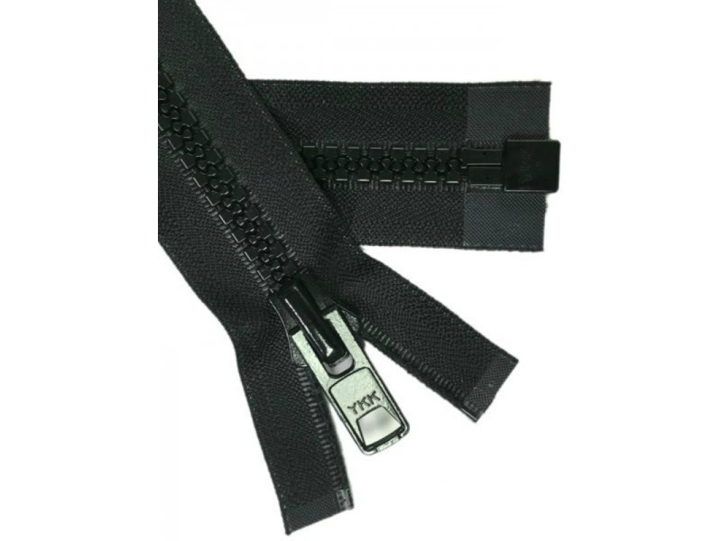 Black Open Ended YKK Plastic Zips Nylon Slider Teeth Zipper for Jacket  Clothing