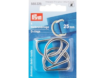 D-rings, 25mm,PRYM silver-coloured  