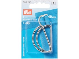 D-rings, 40mm,PRYM silver-coloured  