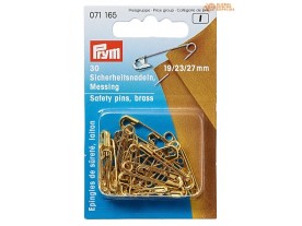 Safety pins PRYM 19/23/27 mm gold-coloured
